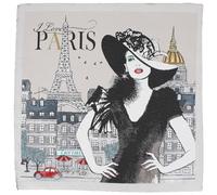 Linnea Carré de Tissu Jacquard Polyester Motif Personnage Audrey Beige Lin