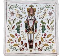 Linnea Carré de Tissu Polycoton Motif Casse-Noisette Blanc