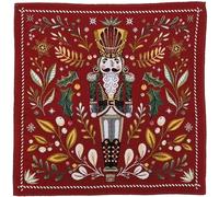 Linnea Carré de Tissu Polycoton Motif Casse-Noisette Rouge