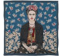 Linnea Carré Jacquard Polycoton 47x47 cm Magda Motif Frida Kahlo Bleu