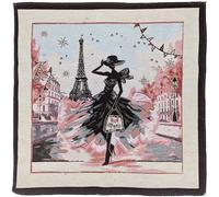 Linnea Carré Jacquard Polycoton 47x47 cm Paris SIXITINE Rose