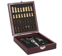 Linnea Coffret en Bois vin avec échiquier Collection MINO 4 pièces Marron