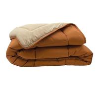 Linnea Couette été 240x220 cm Cocoon Bicolore Marron Ocre/Galet garnissage Fibre Polyester 200 g/m2
