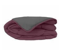 Linnea Couette été 260x240 cm Cocoon Bicolore Prune/Gris garnissage Fibre Polyester 200 g/m2