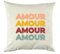 Linnea Coussin déhoussable 40x40 cm Collection Color modèle Amour Multicolore