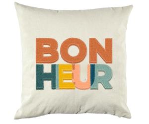 Linnea Coussin déhoussable 40x40 cm Collection Color modèle Bonheur