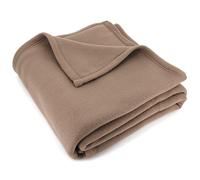 Linnea Couverture Polaire 240x260 cm Isba Marron Taupe 100% Polyester 320 g/m2 traité Non-feu
