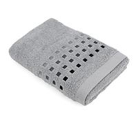 Linnea Drap de Douche 70x140 cm Pure Squares Argent 550 g/m2