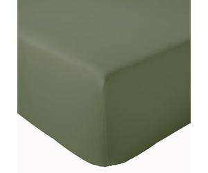 Linnea Drap Housse 160x200 cm Bonnet 40 cm Percale de Coton Passion Percale Vert Kaki