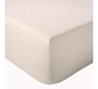 Linnea Drap Housse 200x200 cm Bonnet 30 cm Percale de Coton Passion Percale Beige