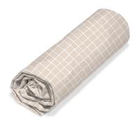 Linnea Drap Housse Sherpa 90x190 cm en Microfibre Forest à Carreaux Beige