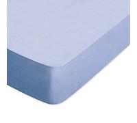 Linnea Drap Housse uni 160x200 cm Bonnet 40 cm 100% Coton Alto Bleu Belle ile