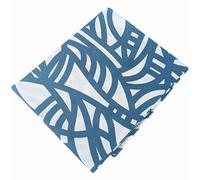 Linnea Drap Plat 280x310 cm 100% Coton lavé SÉRÉNA géométrique Bleu Beige