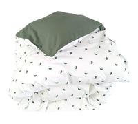 Linnea Housse de Couette 300x240 cm Percale 100% Coton Alex Vert Kaki