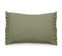 Linnea Housse de Coussin en Mousseline de Coton 40x60 cm cm + 5 cm Elza Vert Mousse