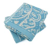 Linnea Lot de 2 Serviettes invité 33x50 cm 100% Coton Motif Mandala Collection Plenty Bleu