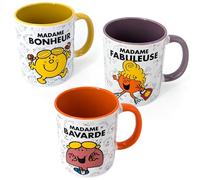 Linnea Lot de 3 Mugs Collection Monsieur Madame modèle Madame Multicolore