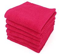 Linnea Lot de 6 Serviettes de Toilette 50x90 cm Alpha Rose Fuschia