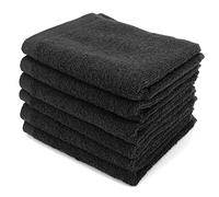 Linnea Lot de 6 Serviettes invité 30x50 cm Alpha Noir