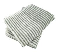 Linnea Lot de Deux Serviettes invité 33x50 cm Pur Coton Collection Horizon Rayures Vert