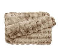 Linnea Maxi Plaid 150x190 cm ASTRAKAN Fausse Fourrure dégradé Marron Camel