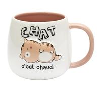 Linnea Mug en céramique à Relief Breakfast 40 cl modèle Chat C'est Chaud Marron