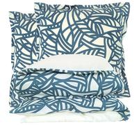 Linnea Parure 280x240 cm 65x65 cm 100% Coton Serena Bleu Beige 3 pièces
