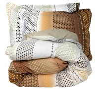 Linnea Parure 300x240 cm 50x70 100% Coton Niagara Marron Châtaigne 3 pièces