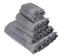 Linnea Parure de Bain Tethys 6 pièces Micro-Coton Gris Brume