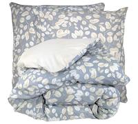 Linnea Parure de lit 240x220 Percale de Coton LISON Gris 3 pièces
