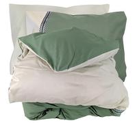 Linnea Parure de lit 280x240 cm 50x70 cm Percale NOA Vert Kaki 3 pièces