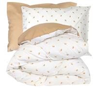 Linnea Parure de lit 300x240 cm 50x70 cm Percale Alex Marron Moka 3 pièces