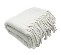 Linnea Plaid Aspect Mohair 100% Polyester recyclé 70x180 cm Hygge Blanc Neige