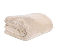 Linnea Plaid XXL nid d'abeille et Sherpa Collection ALEXIAN 180x220 cm Beige