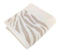 Linnea Serviette de Toilette 50x100 cm Zebra Soft Coton uni Bord zèbre Beige