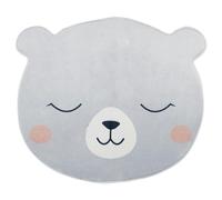 Linnea Tapis pour Enfant Ovale 80 cm 100% Polyester Fuji tête d'ourson Gris