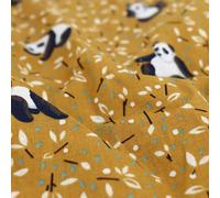 Linnea Tissu Coton Percale Motif Panda TAO Marron Cacahuete