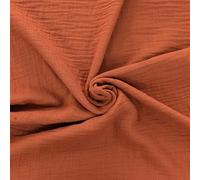 Linnea Tissu Double Gaze de Coton uni FRIPOUILLE Marron Mars