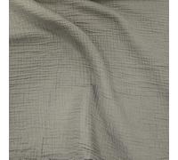 Linnea Tissu Double Gaze de Coton uni FRIPOUILLE Vert Kaki