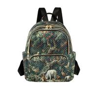 LINNIKEEEE Animaux De La ForêT Cerf Faune Harmonie Sac à Dos Bookbag Mini Sac à Bandoulière pour Voyage Adolescent