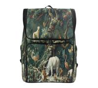LINNIKEEEE Animaux De La ForêT Cerf Faune Harmonie Sac à Dos Étudiant Sac à Dos Grande Capacité pour Jeunes Filles Garçons