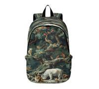 LINNIKEEEE Animaux De La ForêT Cerf Faune Harmonie Sac À Dos pour Ordinateur Portable Sac de Voyage avec Bretelles Rembourrées pour Garçons Femmes