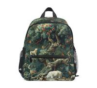 LINNIKEEEE Animaux De La ForêT Cerf Faune Harmonie Sac à Dos pour Tout-Petits,Mini Sac à Bandoulière avec Clip Sifflet pour Voyage Enfants de 1 à 6 Ans