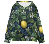 LINNIKEEEE Aquarelle Fraise Citron Sweat Shirts à Capuche pour Enfants avec Imprimé 3D Mignon pour Filles GarçOns
