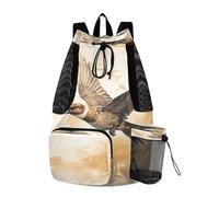 LINNIKEEEE Art Aigle Huile FraîChe Sac à Dos de Voyage,Sac de Sport à Cordon de Serrage,Sac D'éCole pour la Natation,pour Jeunes Filles
