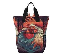 LINNIKEEEE Art Coq Cool Sac à Langer Sac à Dos de Voyage Fourre-Tout de Grande Capacité Sacs de Maman pour Papa Femmes Filles