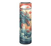 LINNIKEEEE Art Traditionnel Du Dragon Rouge Bouteille D'Eau Isotherme - Acier Inoxydable,Étanche Flacon Isolé Sous Vide,Thermos Anti-Fuite pour Garçons Filles