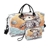 LINNIKEEEE Astro Aquarelle Drôle Sacs de Voyage,Sac de Sport,Sac à Main de Week-End avec Trousse De Toilette pour Filles Hommes