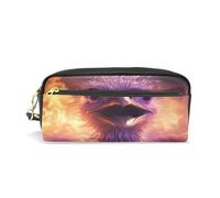 LINNIKEEEE Autruche en Colère Virée Étui à Crayons en Cuir, Trousse Élève Scolaire Sac à Crayons Trousse de Maquillage pour Garçon Fille