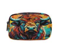 LINNIKEEEE Bison D'Œuvres d'art Fantaisie Trousse à Crayons,Pochette de Maquillage Cosmétique,Étui à Stylos pour Étudiants pour Filles Garçons